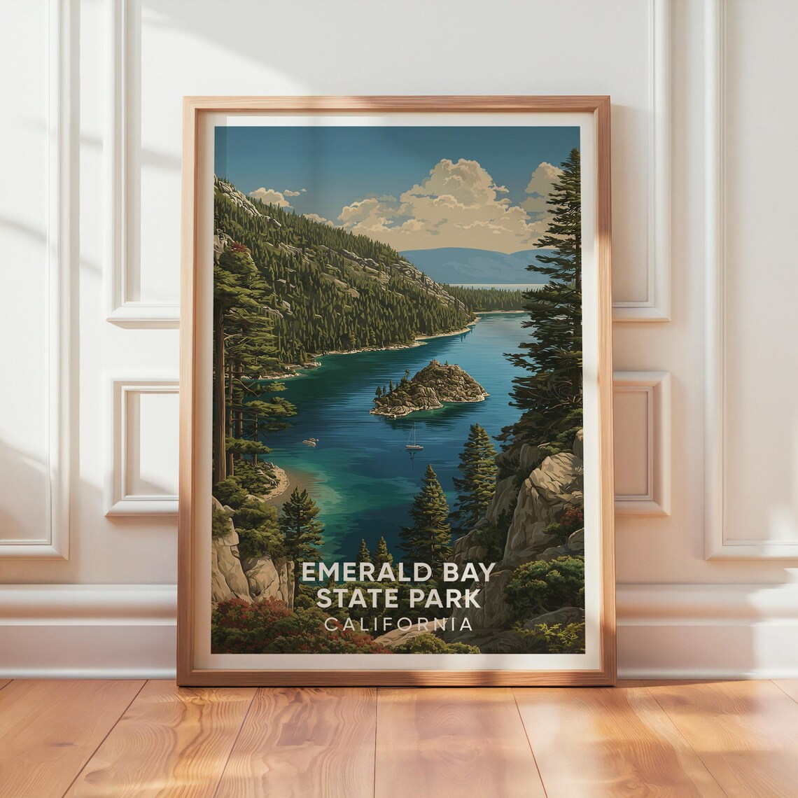 Emerald Bay State Park California Lake Tahoe Vintage Travel Poster
