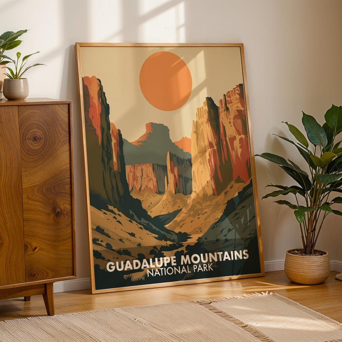 Guadalupe Mountains National Park Desert Canyon Travel Poster
