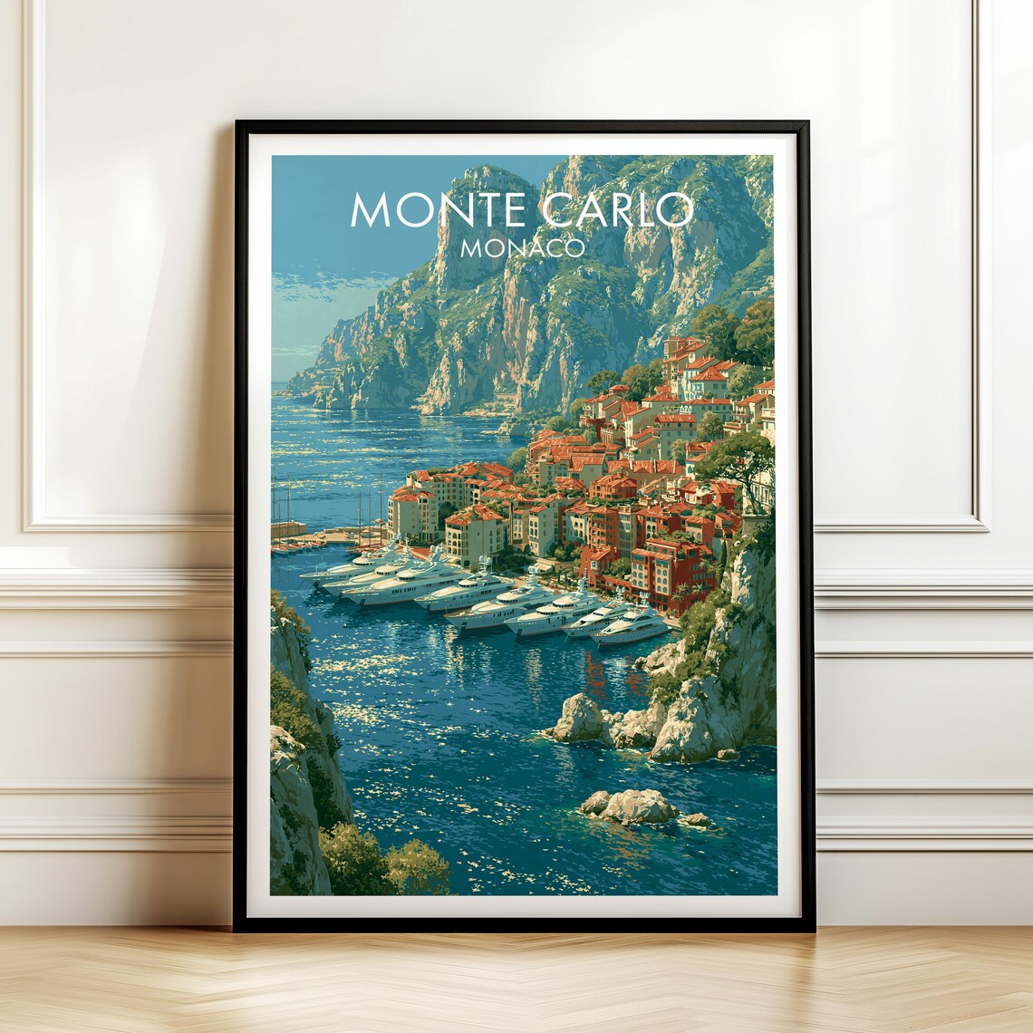Monte Carlo Monaco Vintage Europe Travel Poster