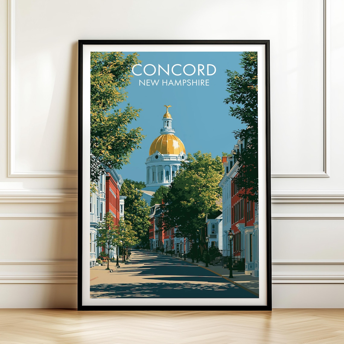 Concord New Hampshire Vintage Travel Poster