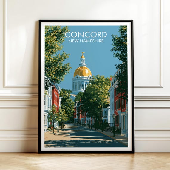 Concord New Hampshire Vintage Travel Poster