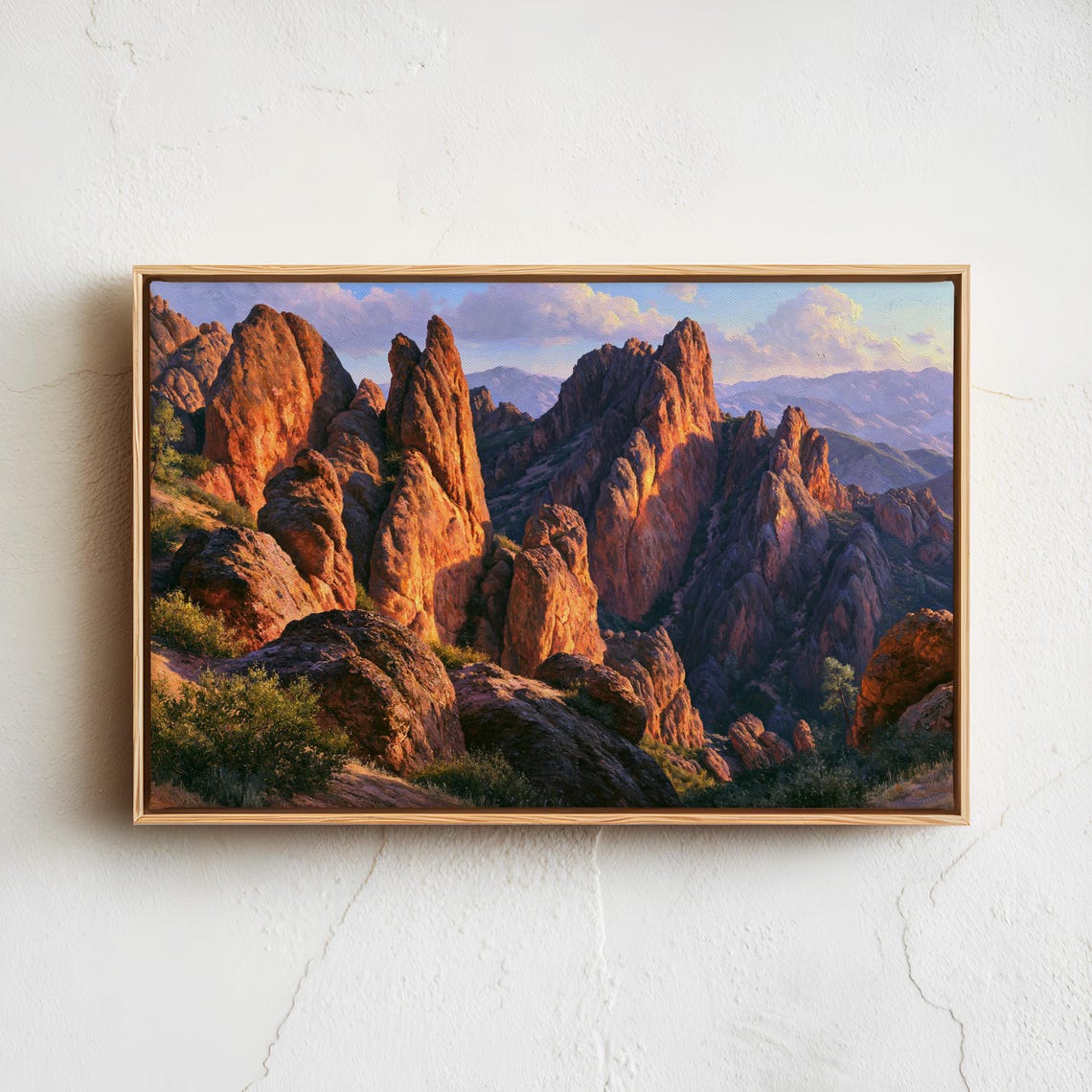 Pinnacles Volcanic Rock Spires Sunset Vintage Landscape Poster