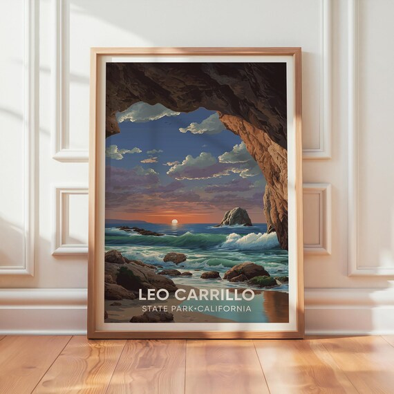 Leo Carrillo State Park Vintage California Travel Poster