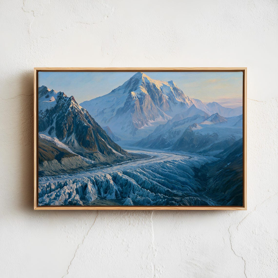 Wrangell St Elias Glacier Snowy Peaks Vintage Alaska Landscape Poster
