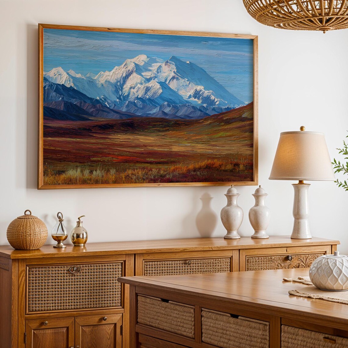 Denali National Park Poster, Nature Landscape Art Print