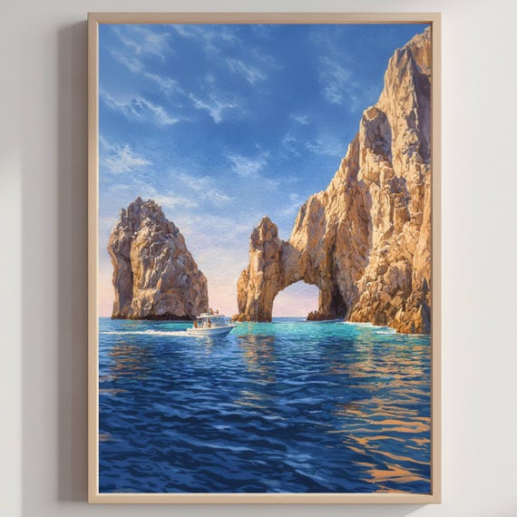 Arch Of Cabo San Lucas Mexico Watercolor Print Travel Art Poster