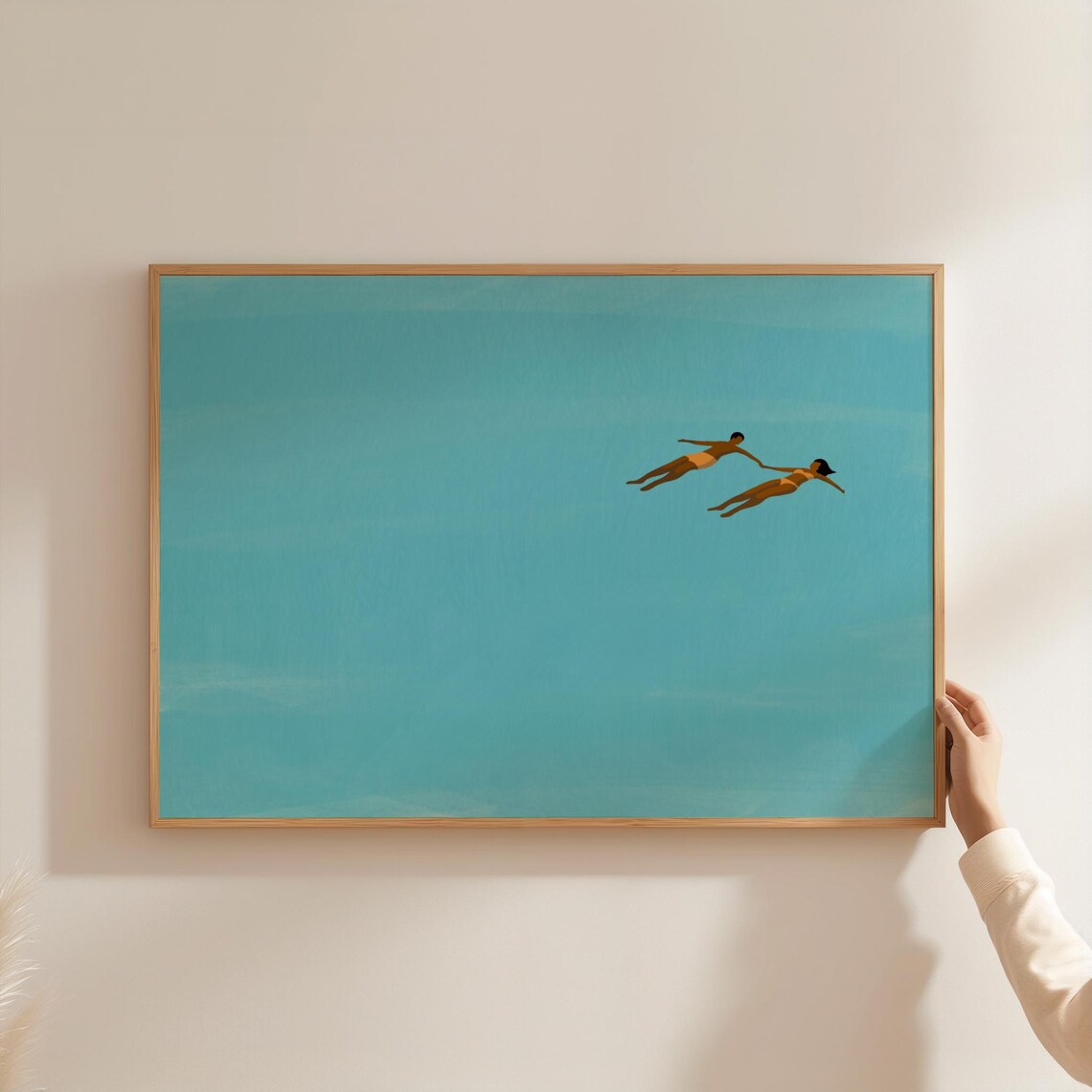 Man And Woman Floating In Pool, Summer Swim Poster