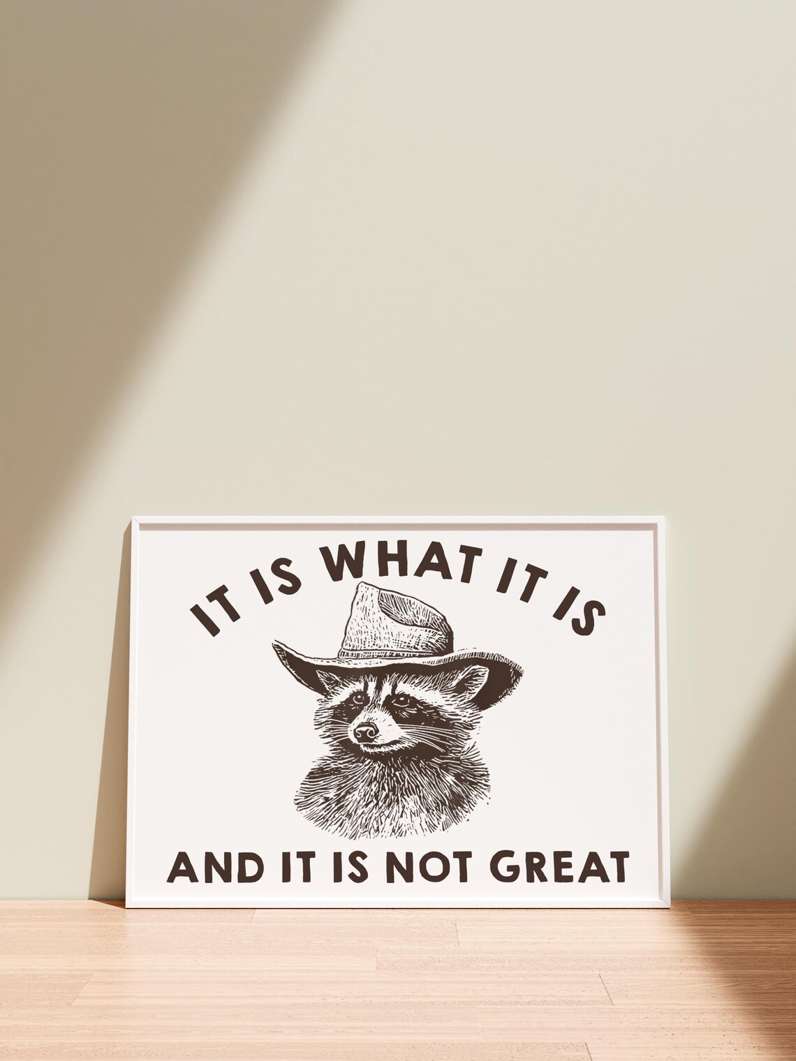 Funny Cowboy Raccoon Poster, Western Dark Humor - Image 2