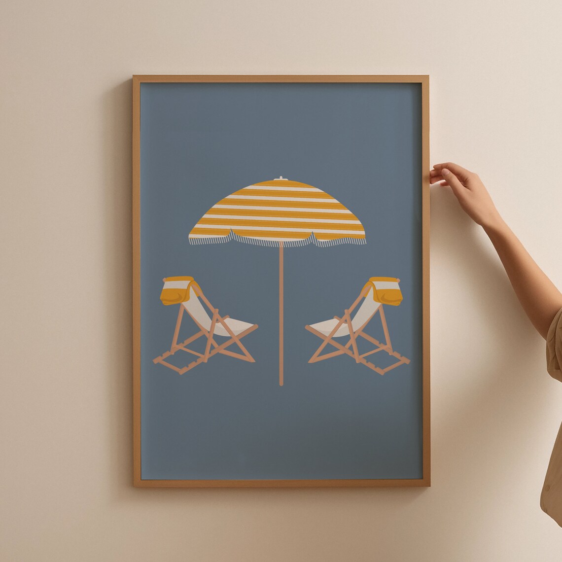 Minimalist Beach Chair Print, Coastal Summer Poster - Image 4