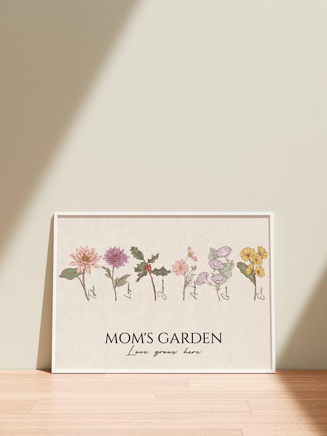 Family Birth Month Flowers Personalized Garden Art Print - Image 3