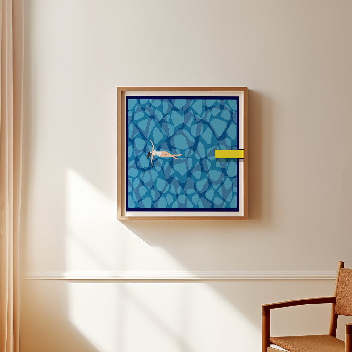 Woman Floating In Pool Art Print, Summer Poster - Image 3