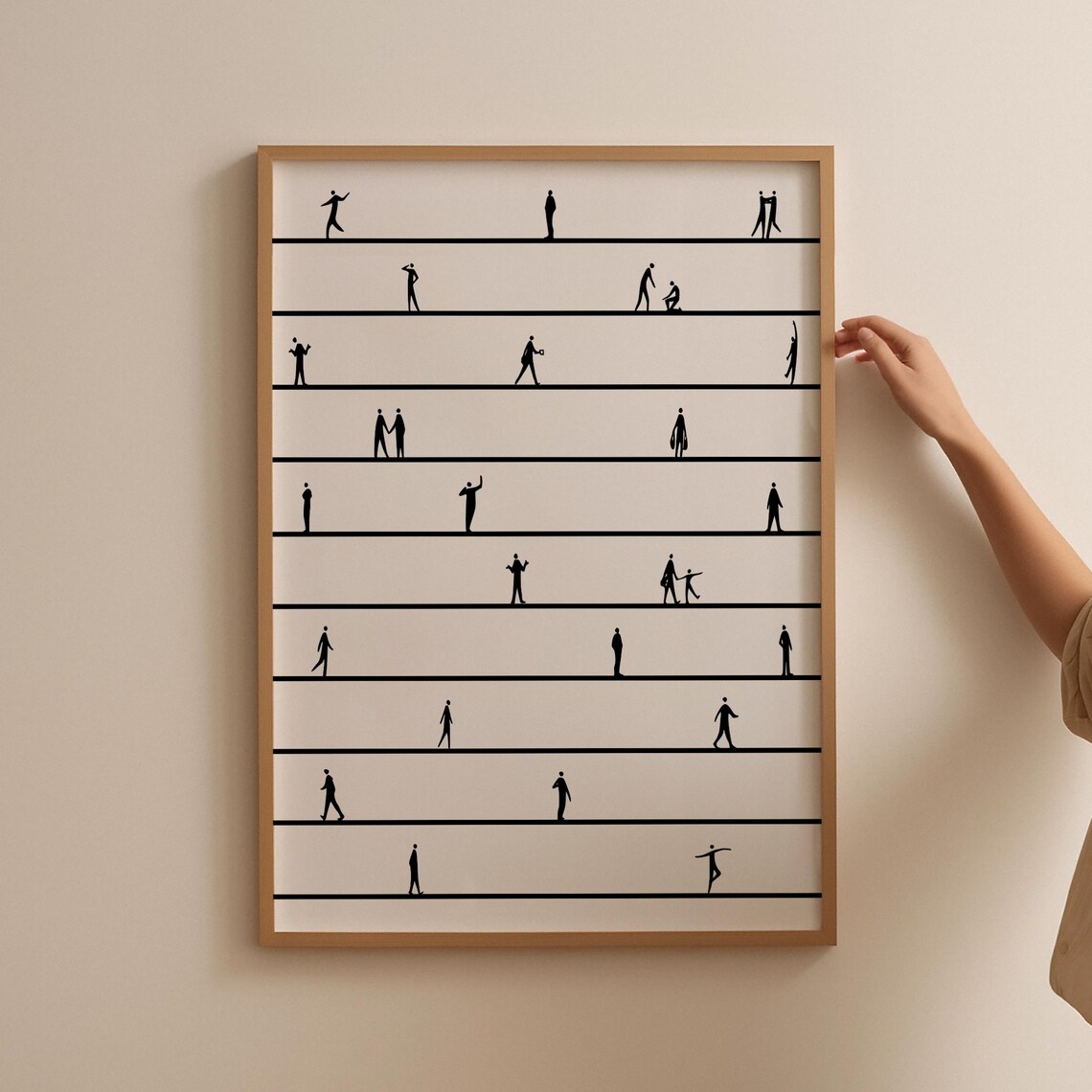 Silhouettes of Small People Minimalist Art Print