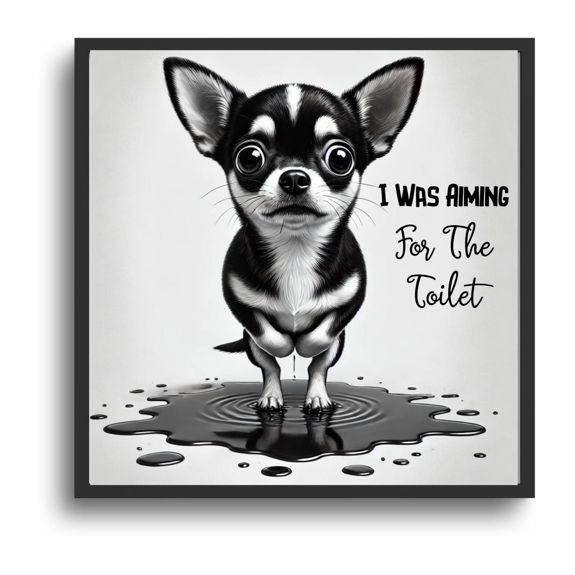 I Was Aiming For The Toilet Funny Chihuahua Bathroom Quote Poster