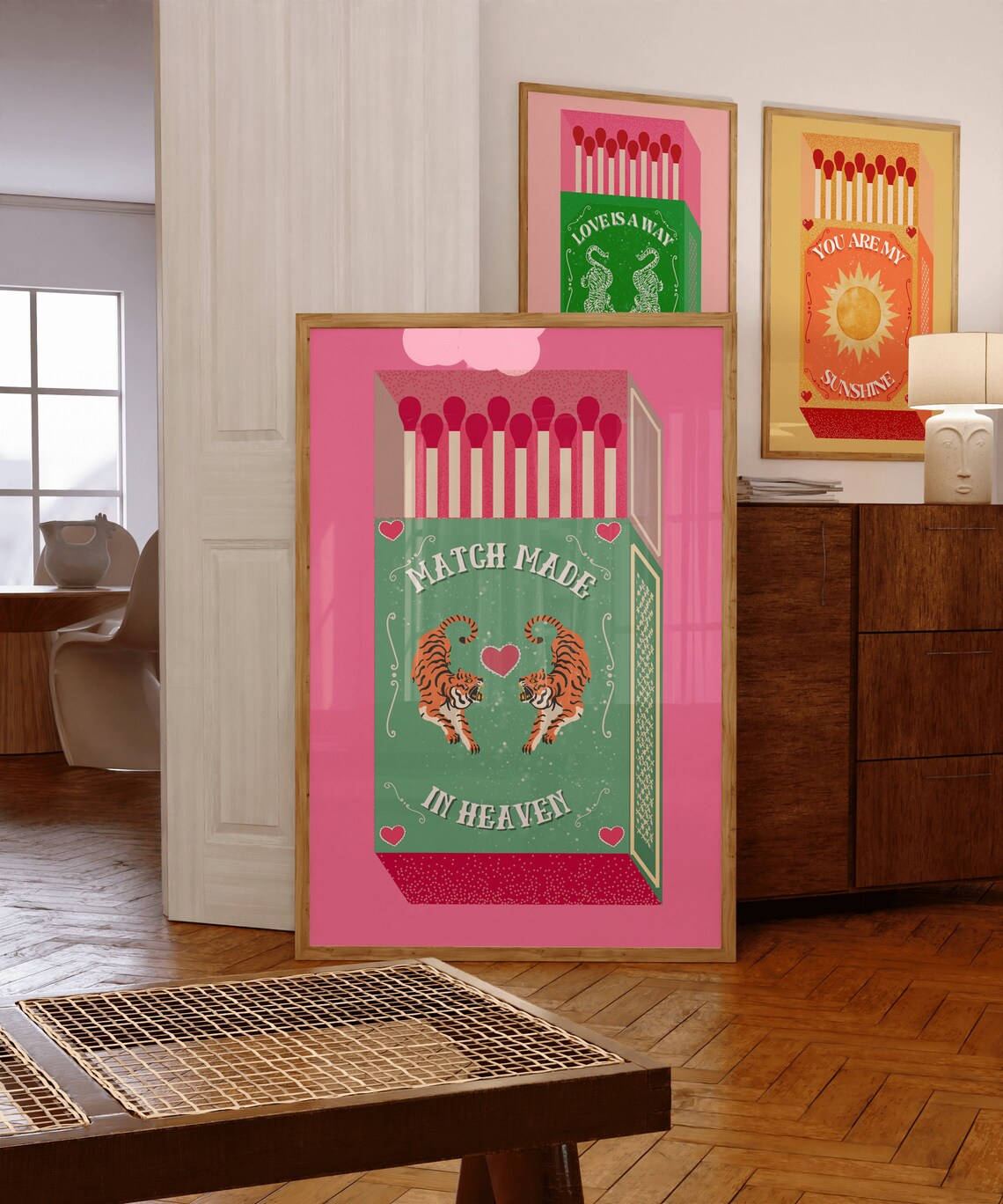 Retro Tiger Matchbox Vintage Wall Art Poster