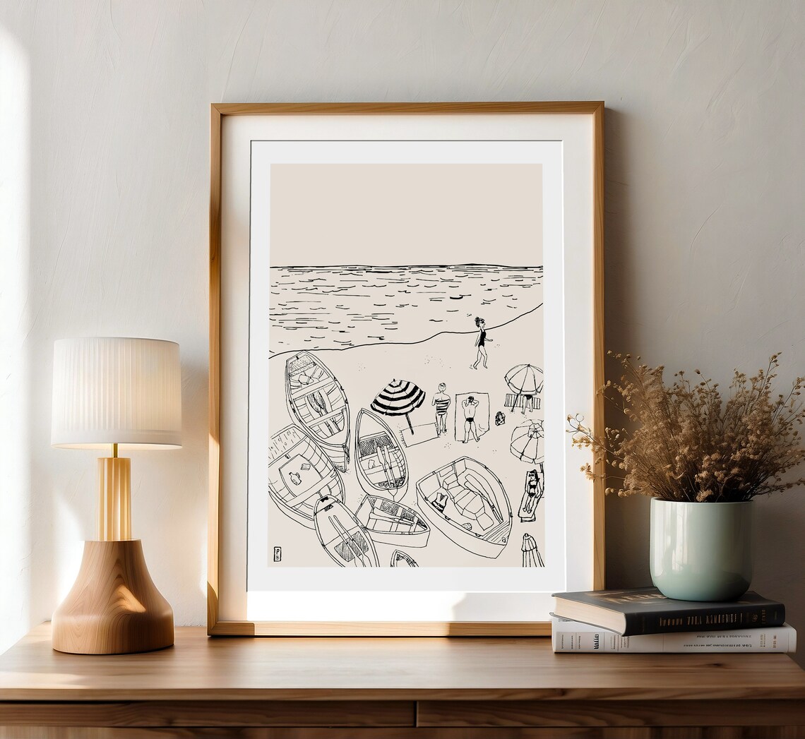 Amalfi Coast Minimalist Travel Poster, Italy