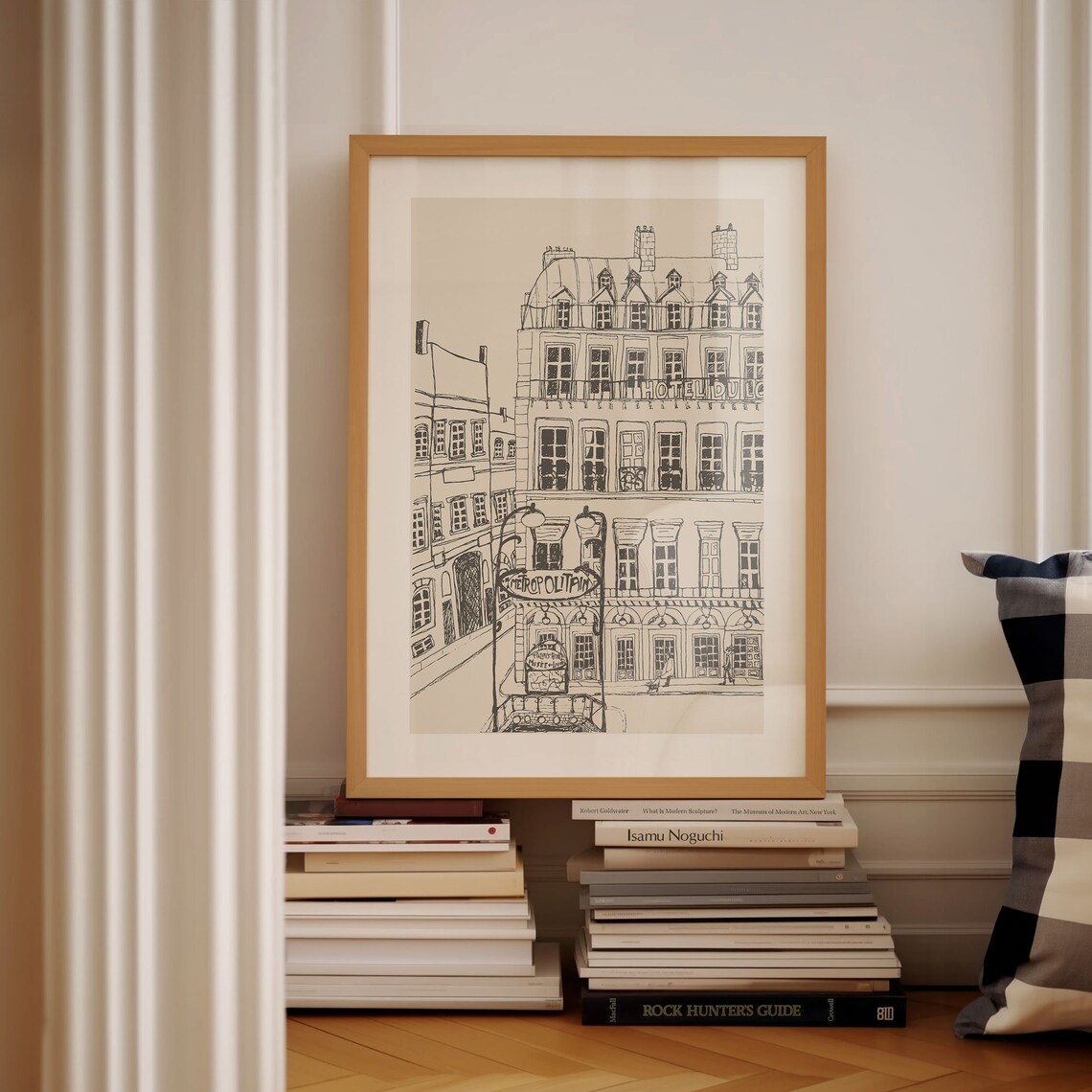Hotel Du Louvre Paris Minimalist Illustration Art Print