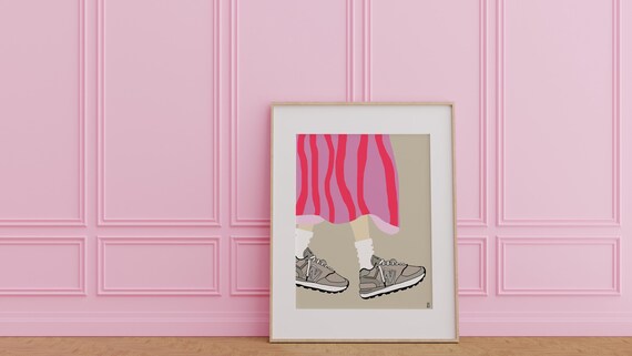 New Balance Line Art Sketch Illustration Art Print