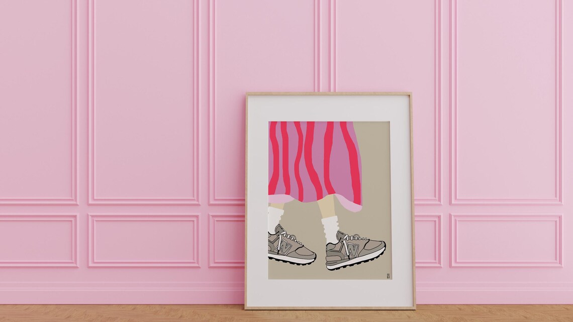 New Balance Line Art Sketch Illustration Art Print
