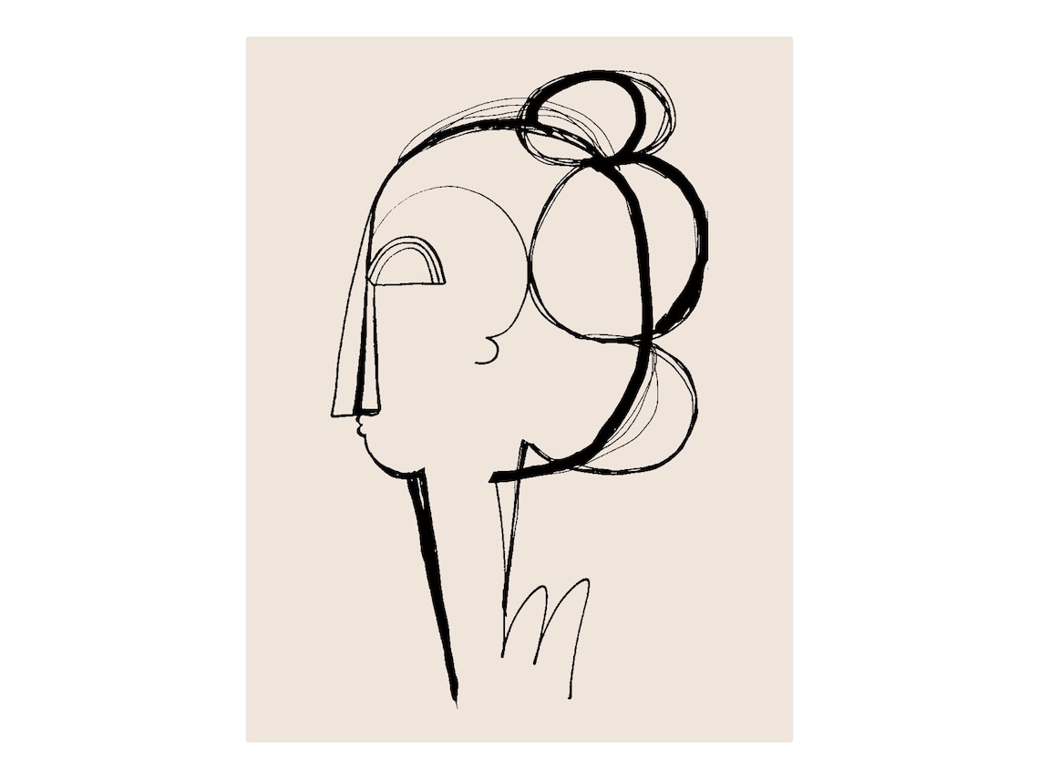 Abstract Profile II Sketch Illustration Art Print - Image 3
