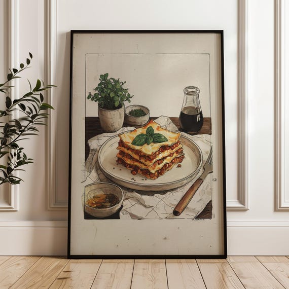 Food Art Poster Handdrawn Sandwich Illustration On Matte Paper