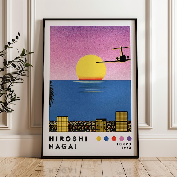 Hiroshi Nagai Japanese City Pop Poster, Minimalist