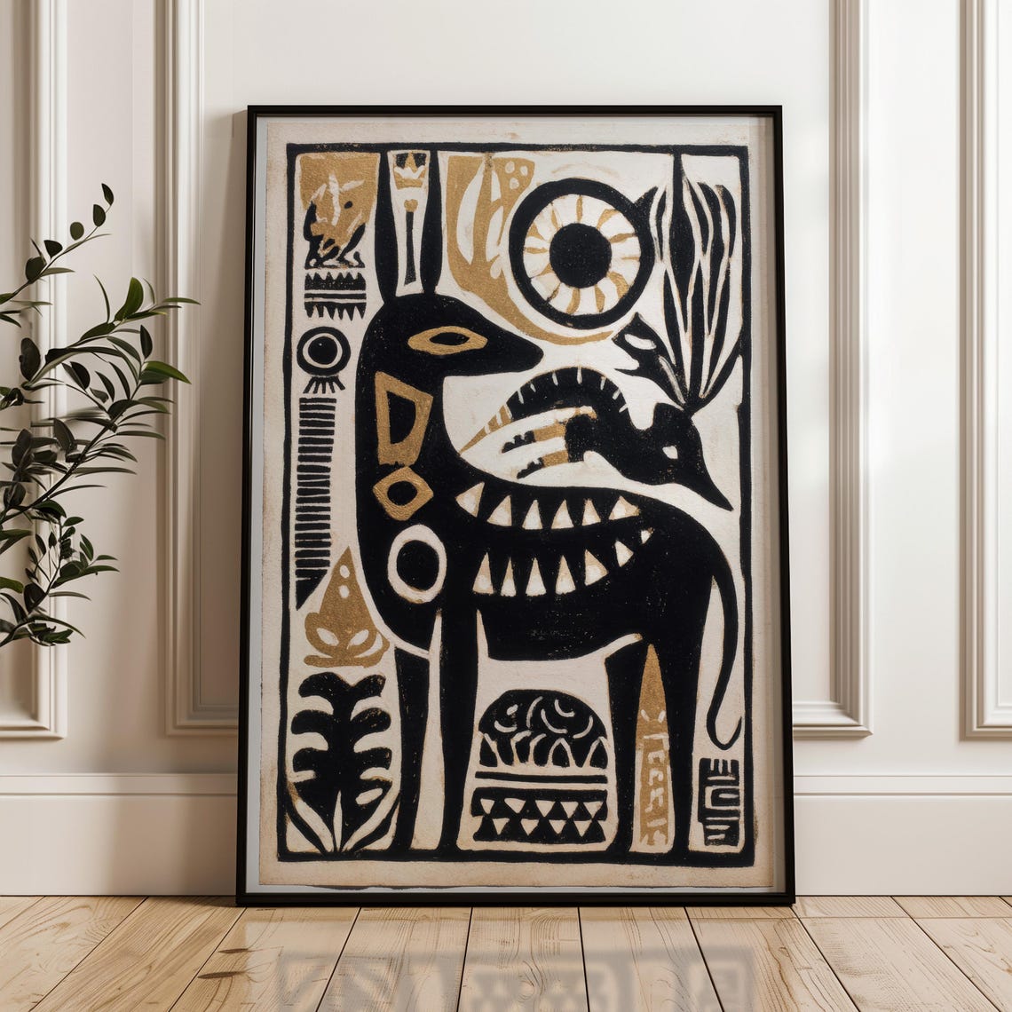 Traditional Mexican Deer Poster Folk Art Print On Matte Paper