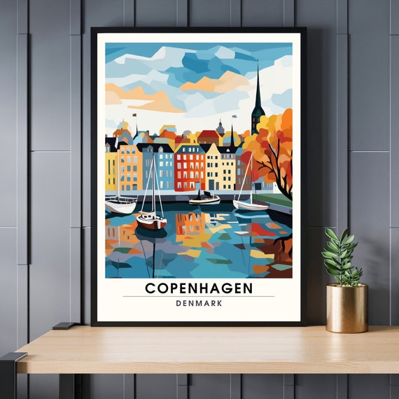 Copenhagen Print Denmark Travel Poster