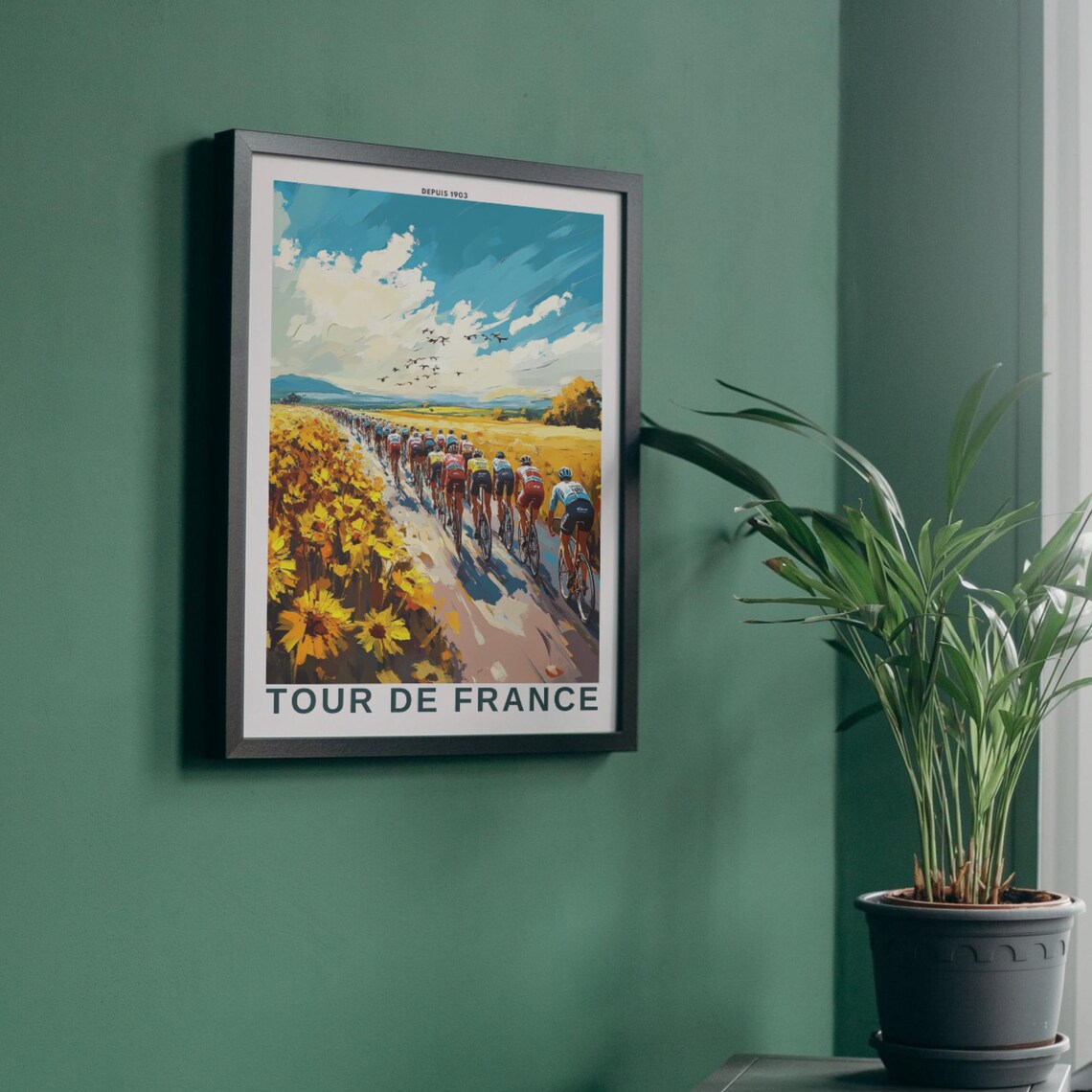 Tour de France Peloton Sunflower Fields Depuis 1903 Sports Poster - Image 4