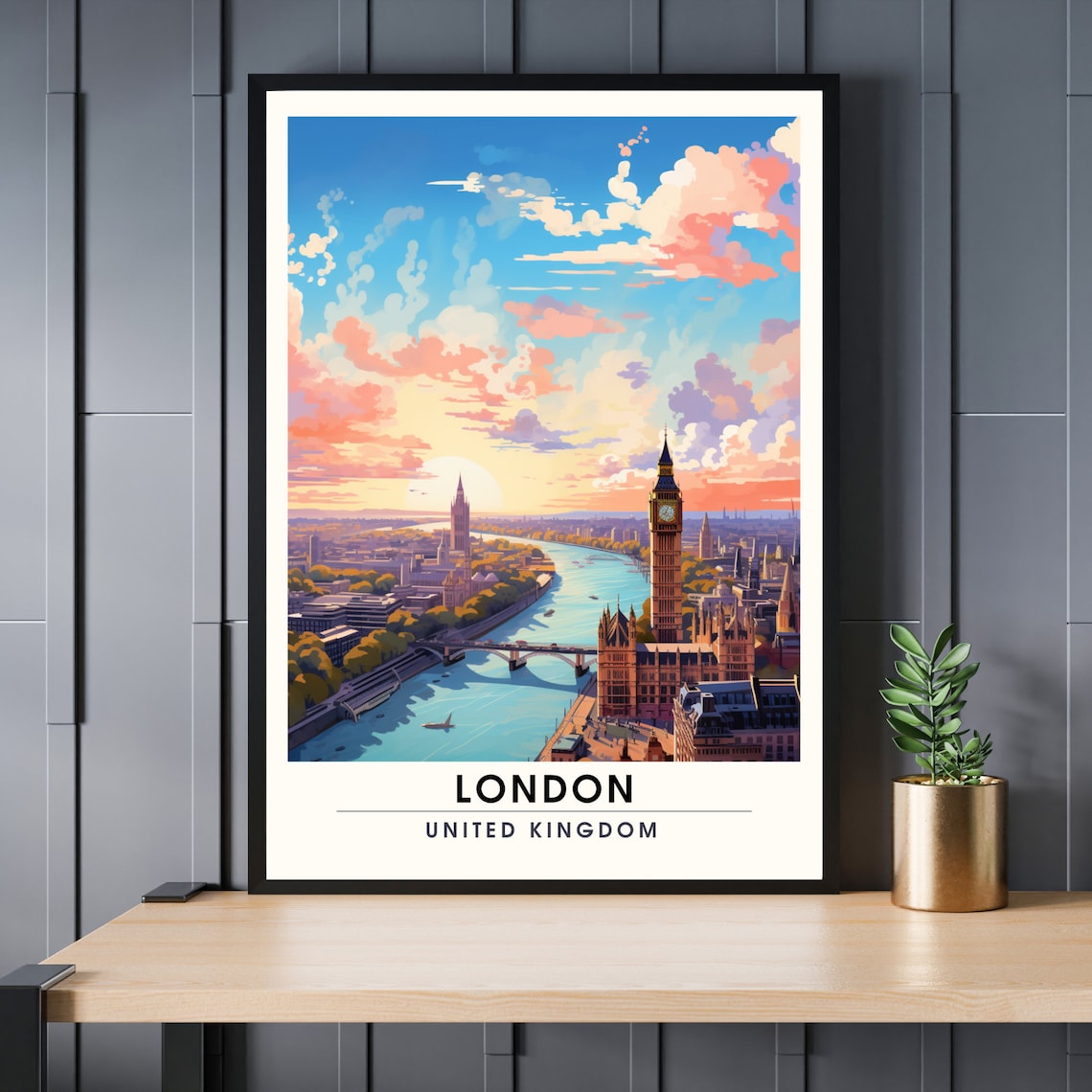 London Travel Poster, United Kingdom Art Print