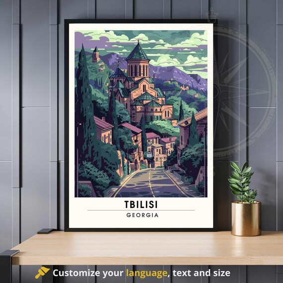Tbilisi Georgia Old Town Church Cathedral Hillside View Poster