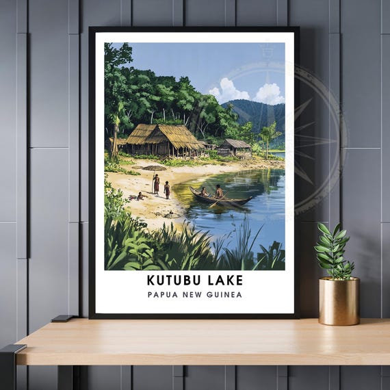 Lake Katubu Poster Papua New Guinea Travel
