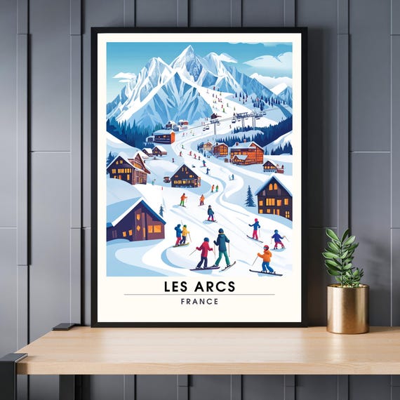 Les Arcs France Poster Ski Print Tarentaise Valley