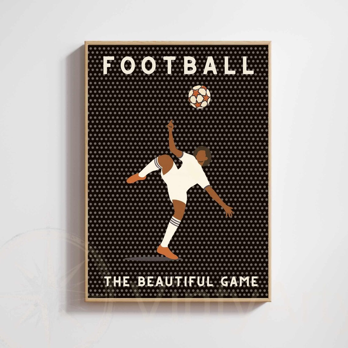 Football The Beautiful Game Vintage Bicycle Kick Striker Poster