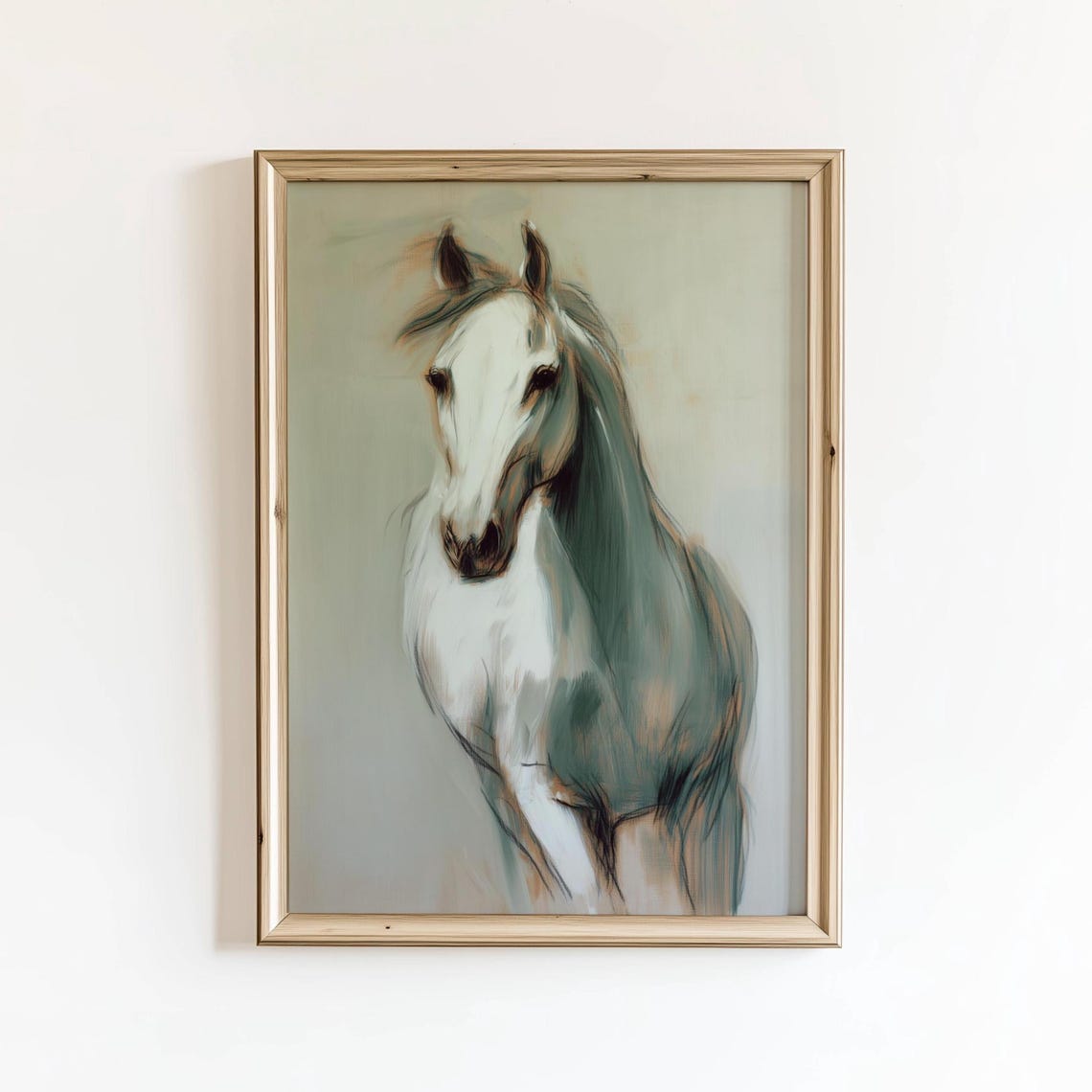 Minimalist Horse Art Print Modern Equine Poster Digital Download