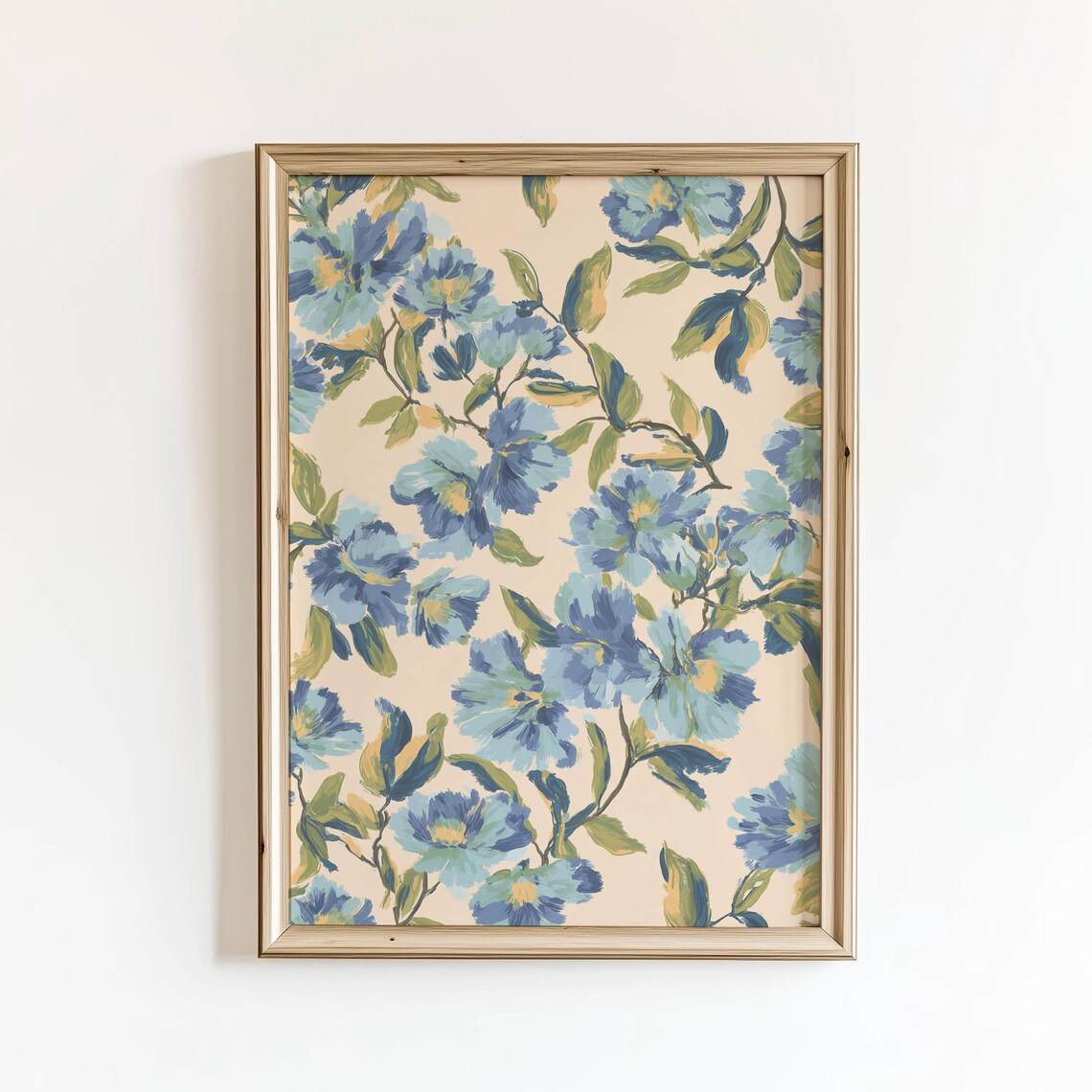 Vintage Floral Tapestry Print, Cottagecore Flower Poster