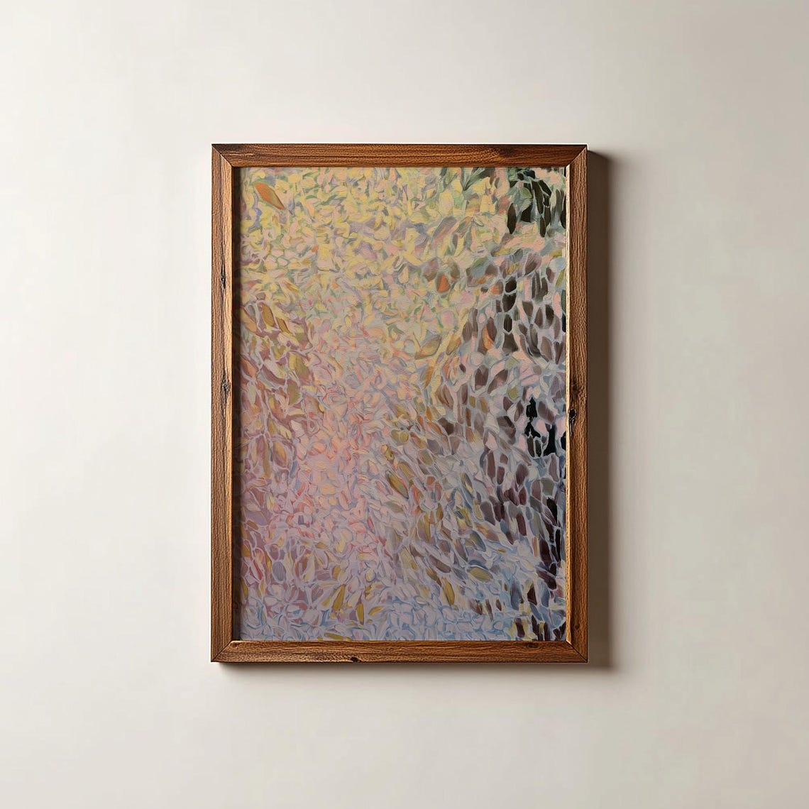 Warm Mosaic Abstract Colorful Textured Modern Geometric Poster