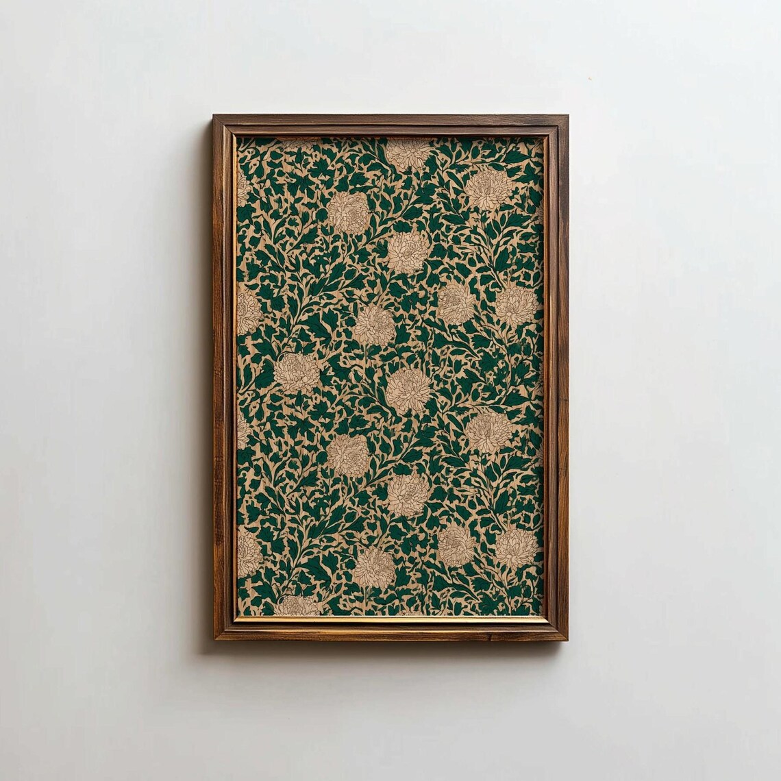 Vintage Textile Art Green Tapestry Poster