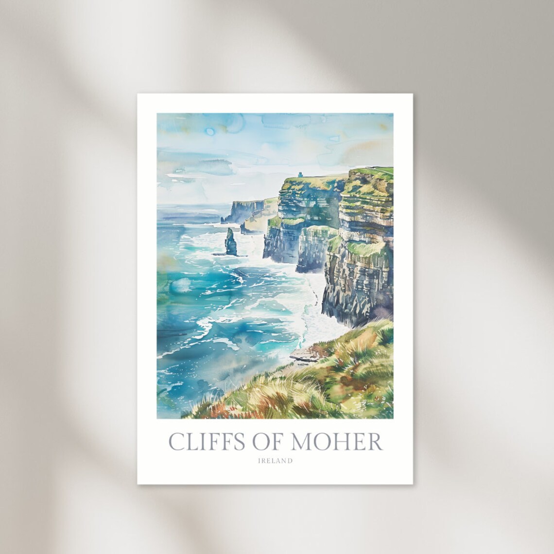 Cliffs Of Moher Ireland Watercolor Art Print