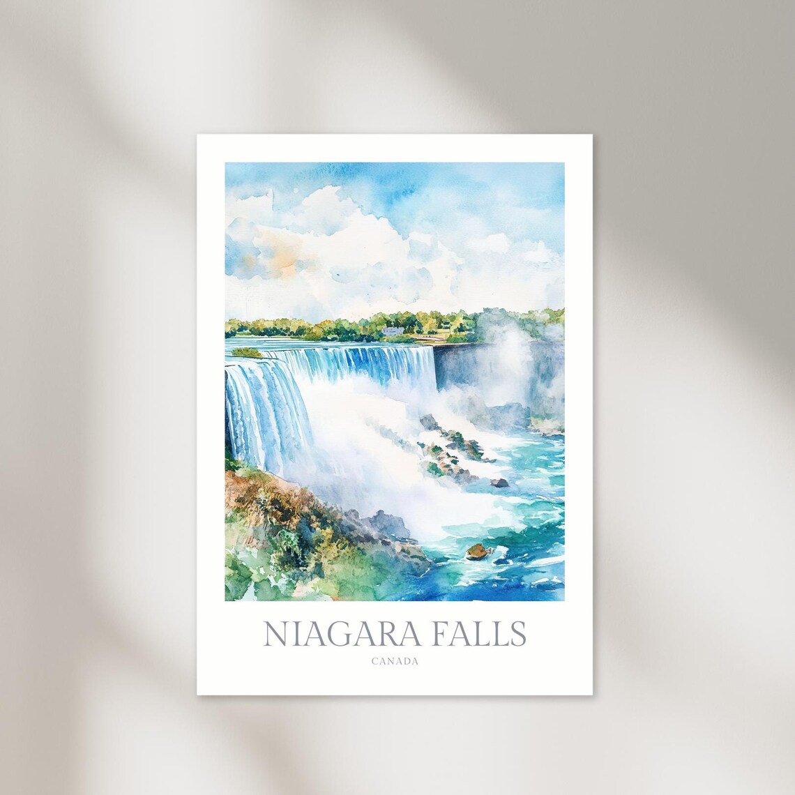 Niagara Falls Canada Watercolor Travel Poster