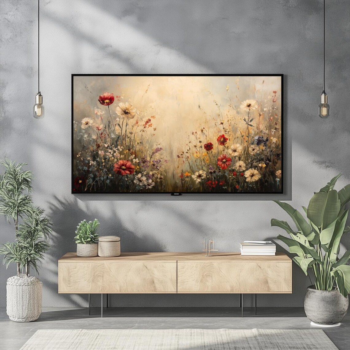 Wildflower Meadow Painting Frame TV Digital Art Print Floral - Image 2