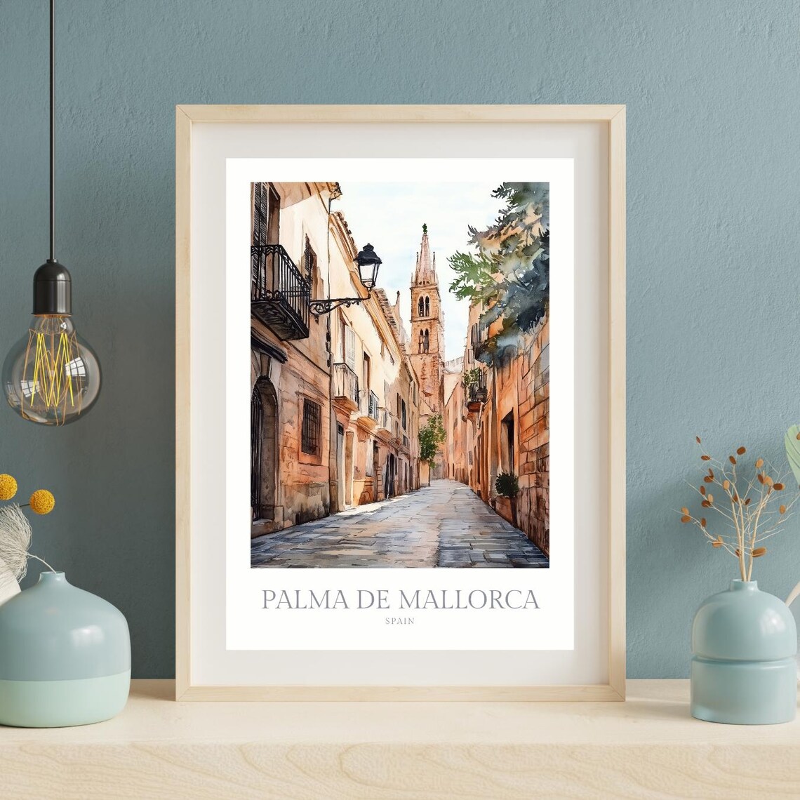 Palma De Mallorca Spain Watercolor Travel Poster - Image 2