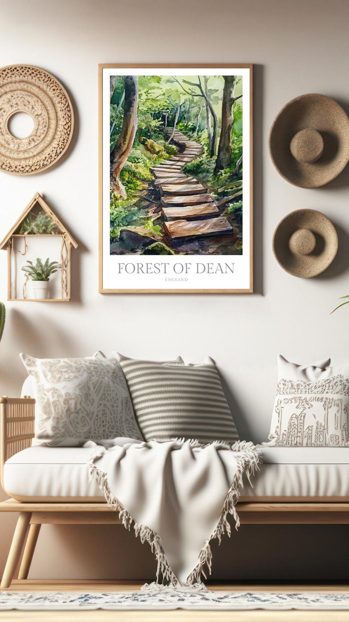 Forest Of Dean England Woodland Path Watercolor Nature Poster - Image 2