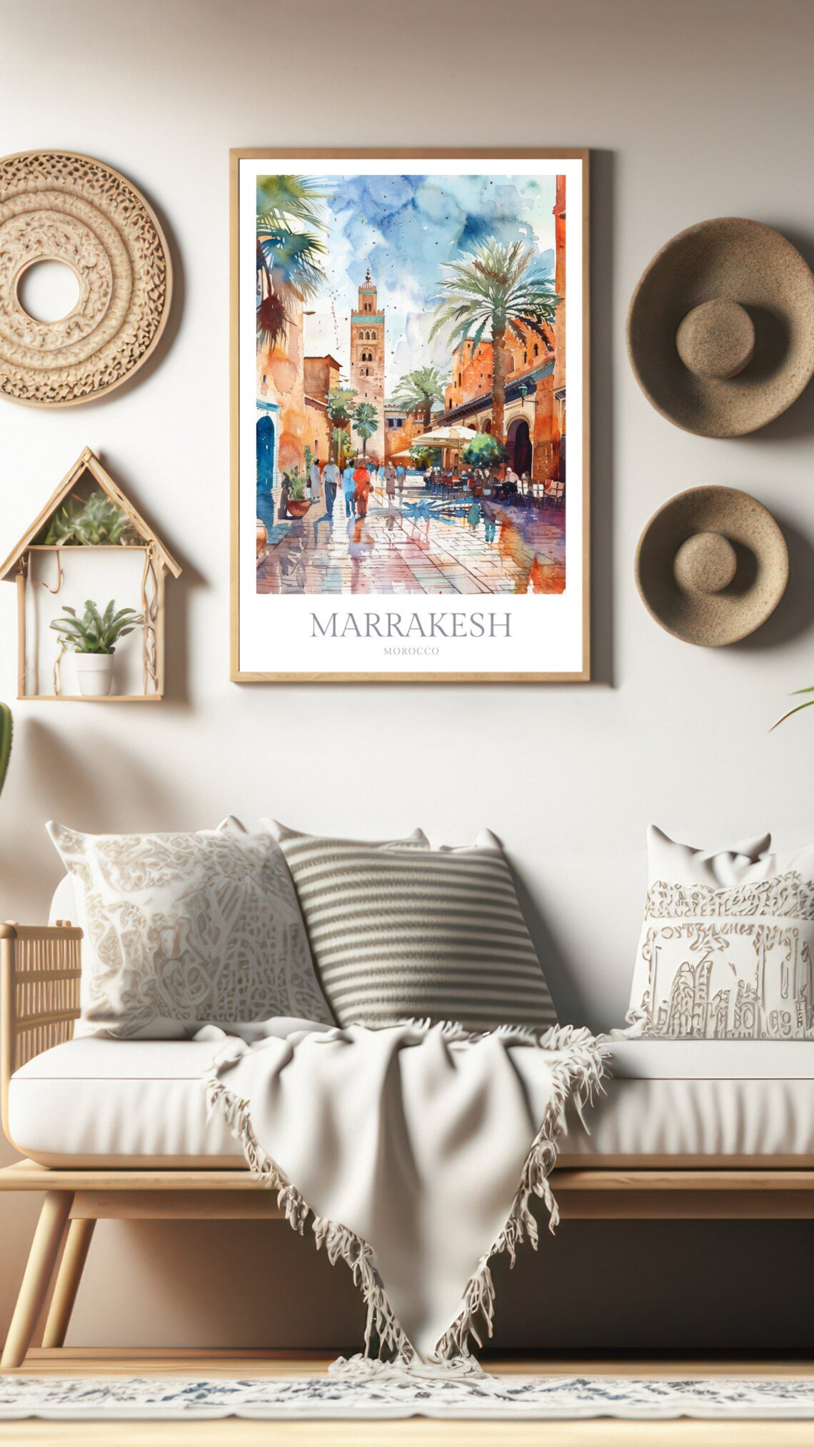 Marrakesh Morocco Watercolor Travel Poster - Image 2