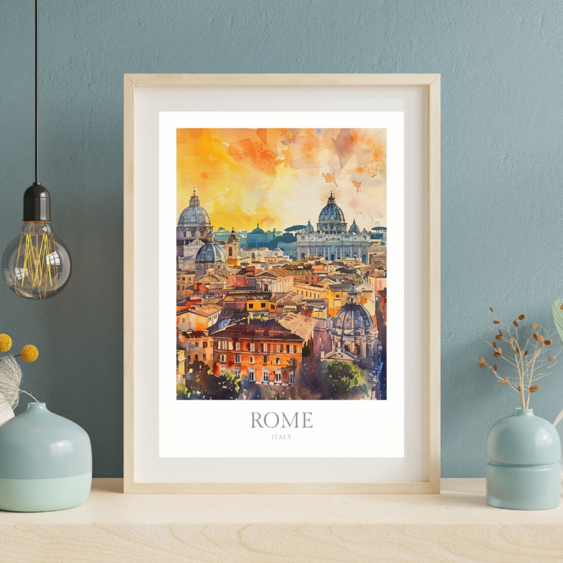 Rome Italy Watercolor Poster, Travel Poster - Image 2