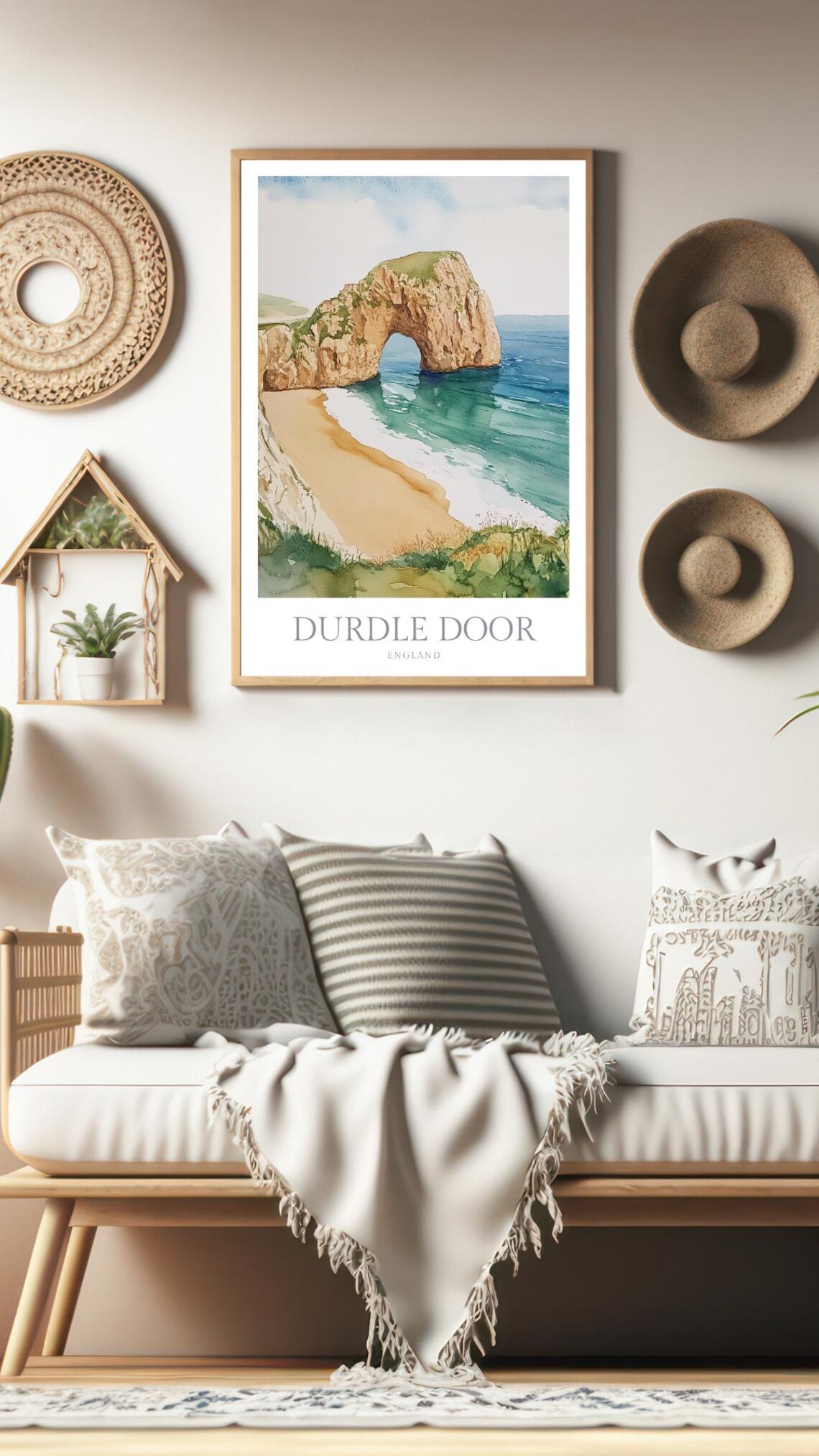 Durdle Door England Jurassic Coast Arch Watercolor Travel Poster - Image 2