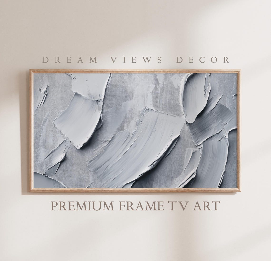 Grey Minimal Abstract Textured Oil Painting Modern Neutral Wall Art