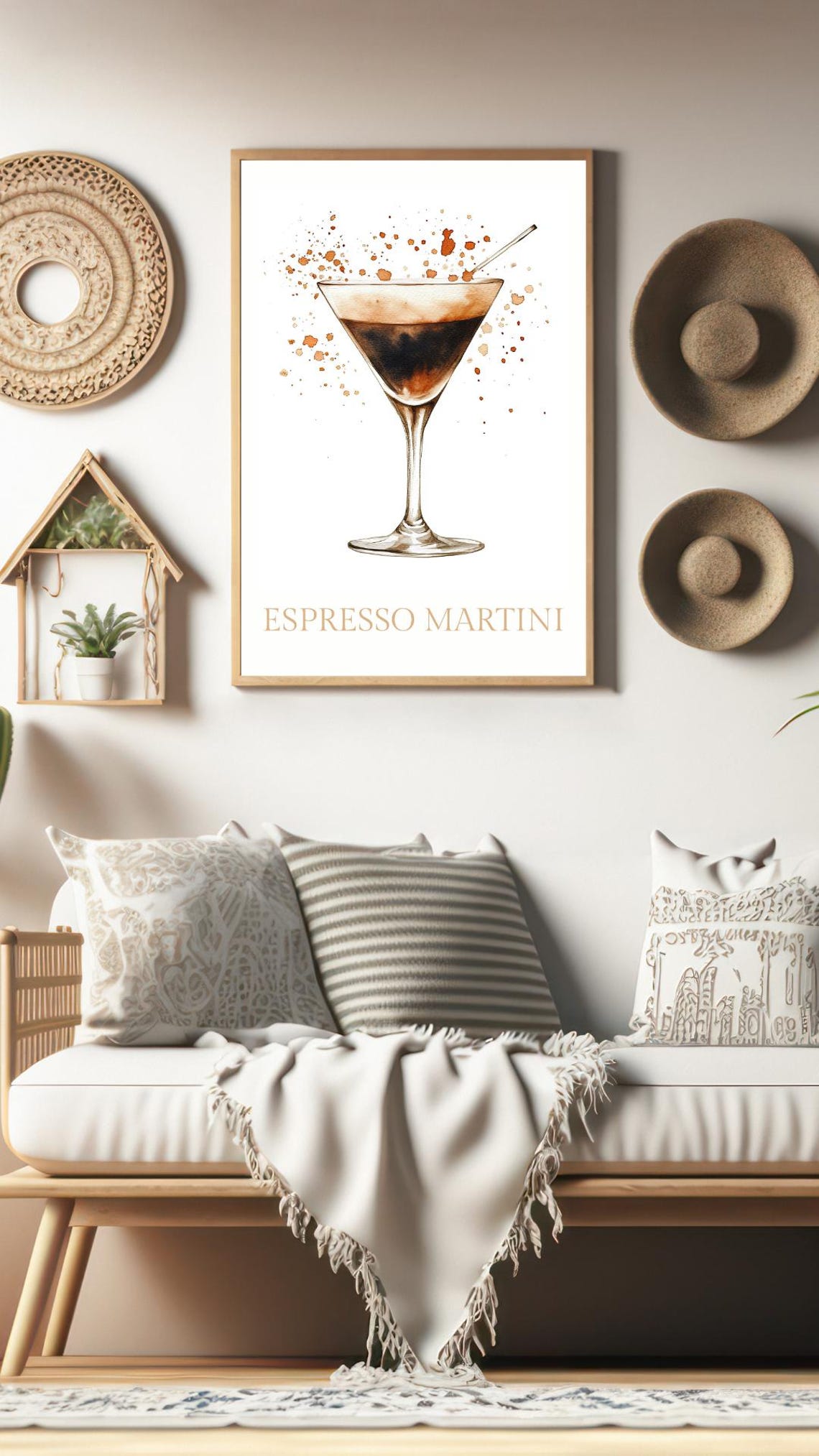 Espresso Martini Watercolor Cocktail Glass Splash Bar Art Print - Image 2