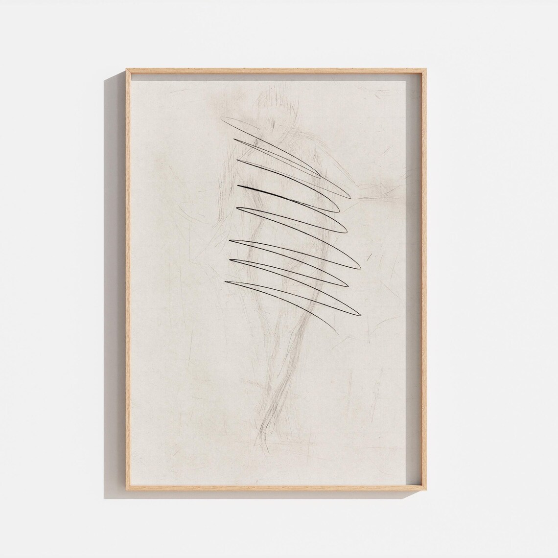 Vintage Abstract Sketch Neutral Minimalist Art Print