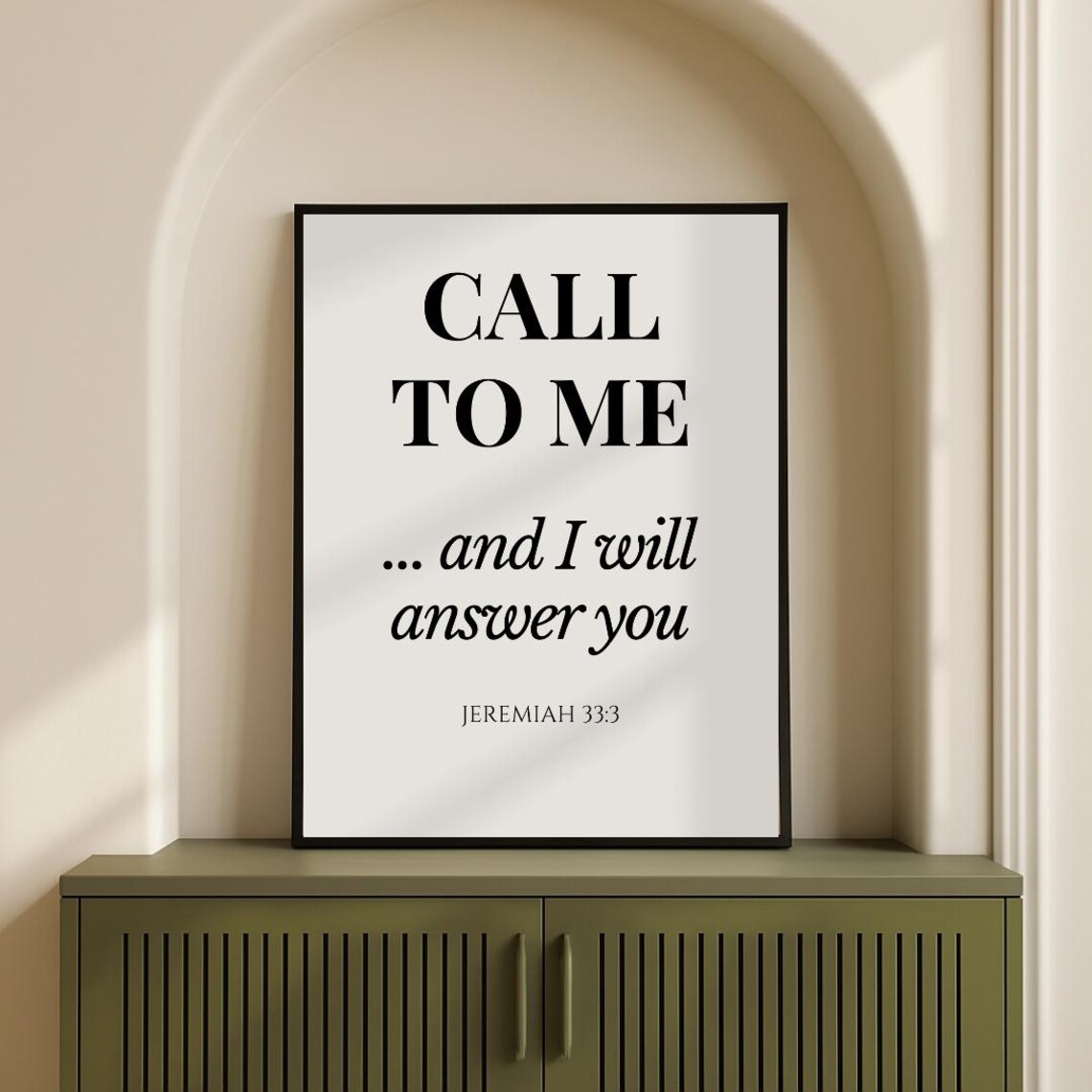 Jeremiah 333 Wall Art Call To Me Bible Verse Print Christian Scripture Poster Minimal Home Decor Prayer Room