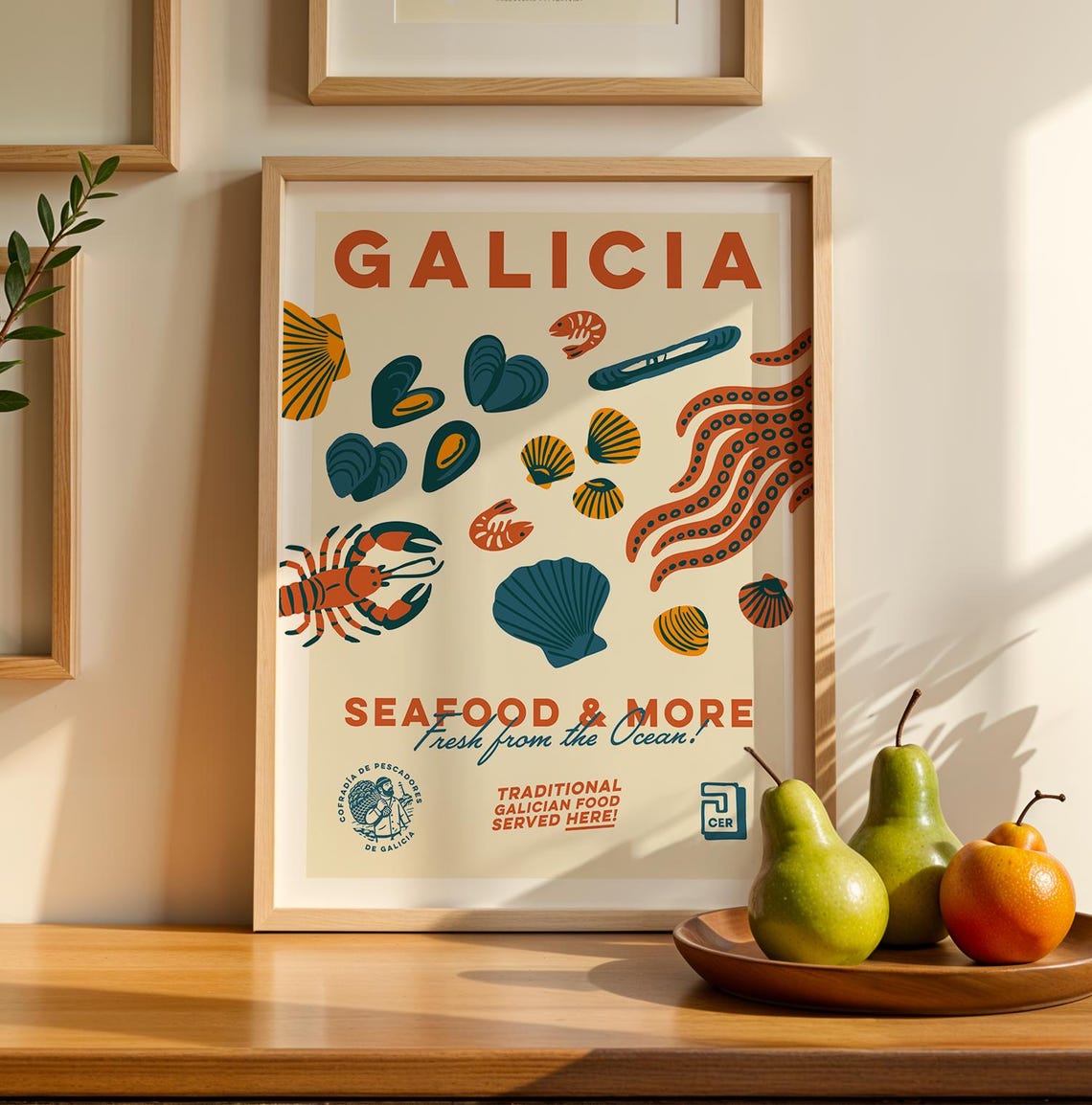 Galicia Seafood Poster, Vintage Spanish Kitchen Decor - Image 5